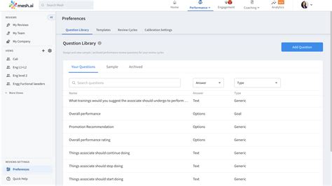 Question Library – Mesh