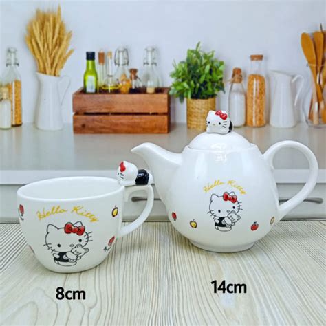 Jual GELAS KERAMIK HELLO KITTY | TEKO HELLO KITTY | SET GELAS DAN TEKO ...