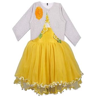 Buy Wish Karo Baby Girls Dress Frock with Jacket-(fr195yJKTWHTS_Yellow ...