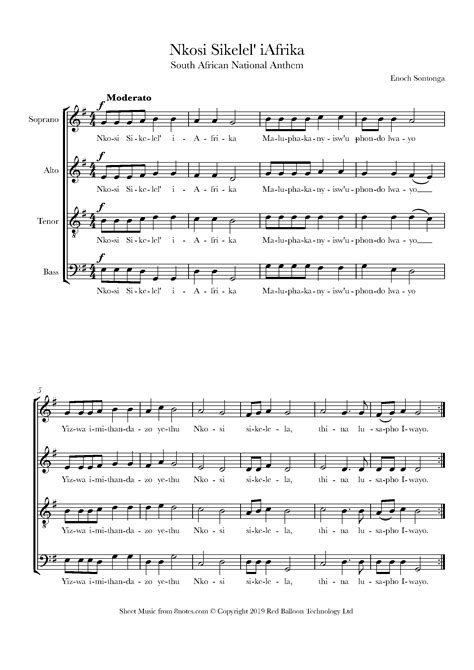 Nkosi Sikelel' iAfrika (South African National Anthem) Sheet music for ...