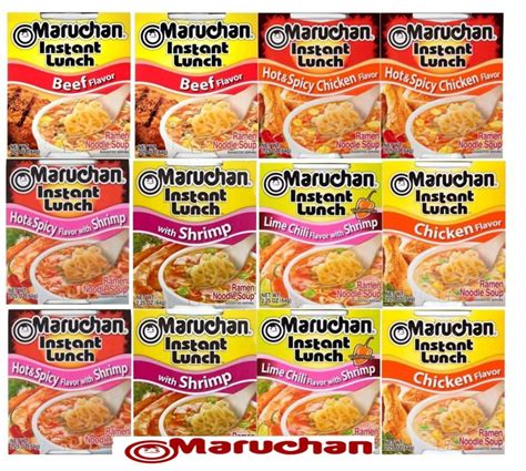 Maruchan Ramen Cups Noodles Instant 12 Count - 2 each of Beef, Chicken ...