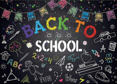 Buy Maijoeyy 5x3ft Welcome Back to School Themed Backdrops Chalkboard ...