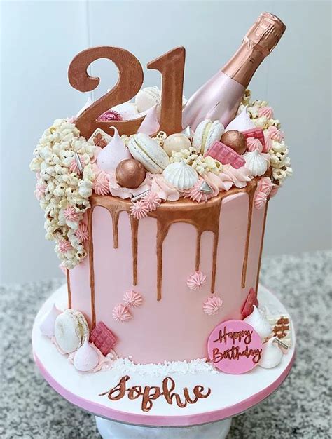 Pin by Chelsea on Pink Drip Cakes | 21st birthday cakes, Classy 21st ...