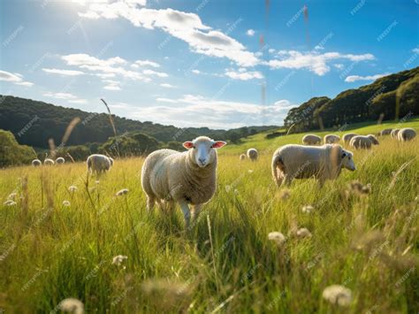 Premium AI Image | Sheep in a pasture