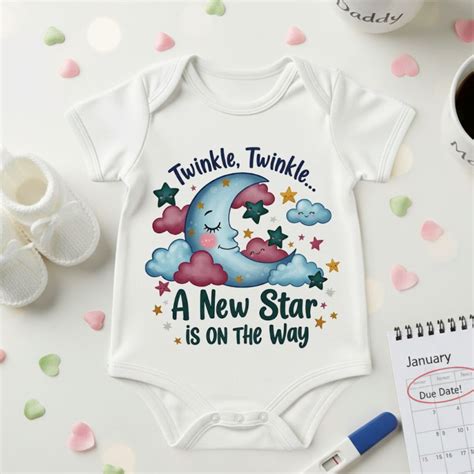 Twinkle, Twinkle... A New Star Is On The Way _ White Onesie – karmikh