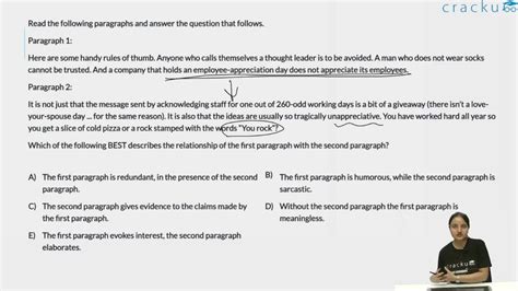 [Video] Read the following paragraphs and answer the question that ...