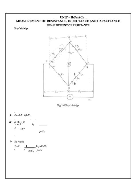 Measurement of Resistance, Inductance & Capacitance - UNIT-2, Part-2 ...