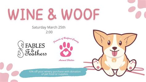 Wine & Woof, Fables & Feathers Winery, Goodview, 25 March 2023 | AllEvents
