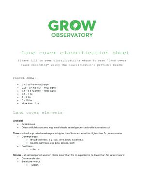 Fillable Online Land cover classification sheet Fax Email Print - pdfFiller