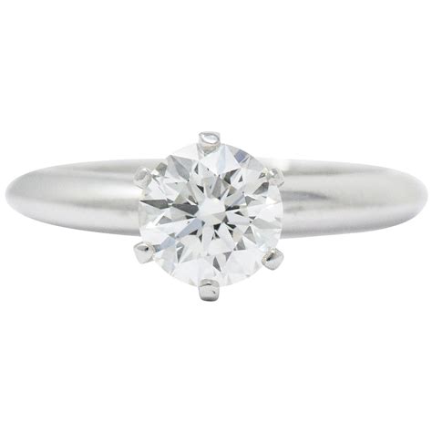 Tiffany and Co. 1.14 Carats Diamond Platinum Solitaire Engagement Ring ...