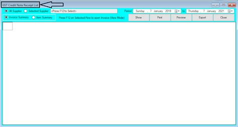 GST Credit Note Receipt List Report Help Guide