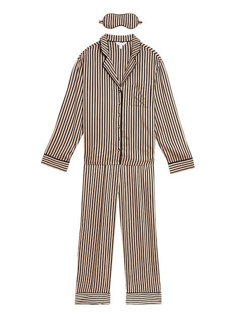 Buy 2 Pack Pure Viscose Striped Lapel Collar Pyjama Set at Marks & Spencer