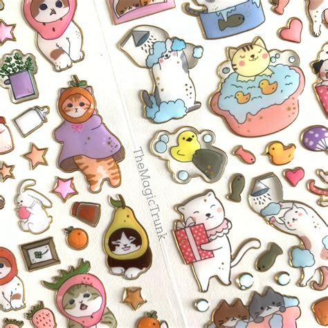 Cute Cat Adventure Stickers ( 1sheet ) – The Magic Trunk