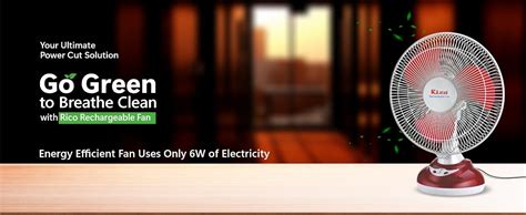 Buy Rico Rechargeable Table Fan with 4500 MAH Built in Battery Power ...