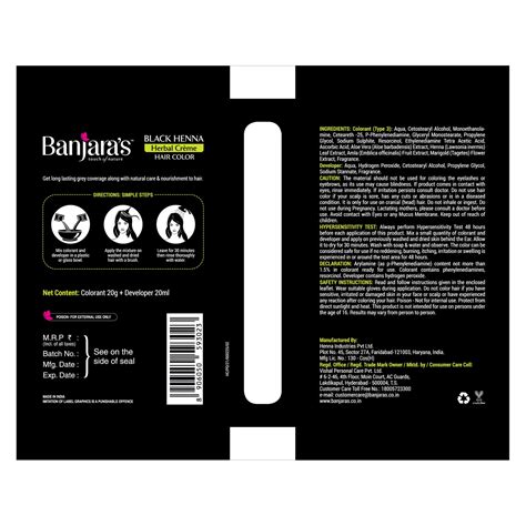 Banjara's Black Henna Herbal Hair Color Creme | Buy Online – B E STORE