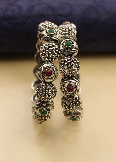 FANCY OXIDISED BEADS BANGLES – Sonchafa