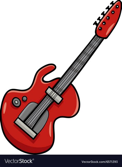 Electric guitar cartoon clip art Royalty Free Vector Image