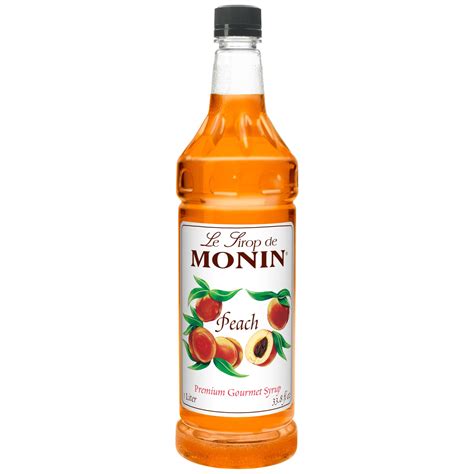 Monin Flavored Syrup, Peach, 33.8-Ounce Plastic Bottles (Pack of 4 ...