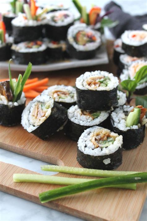 Plant based sushi rainbow roll spicy cauli teriyaki mushroom – Artofit