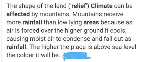 How relief features affect the climatic condition of any area ...