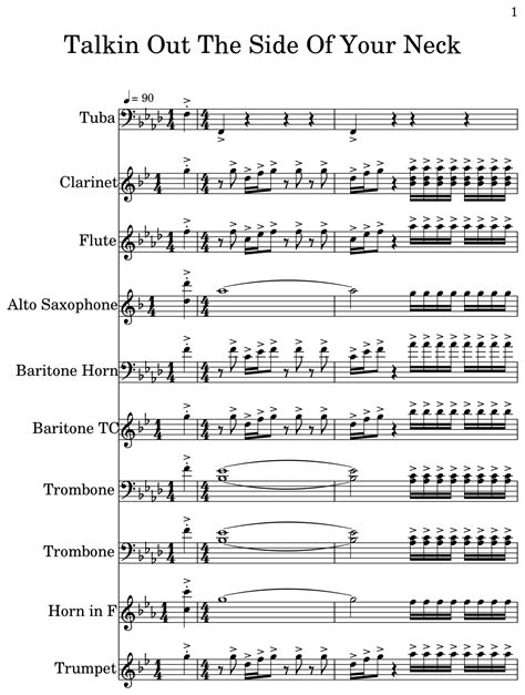 Talkin Out The Side Of Your Neck - Sheet music for Tuba, Clarinet ...