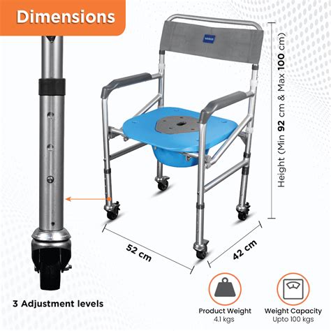 Buy Vissco Foldable Commode Shower chair with Wheels at aeoncare.in for ...