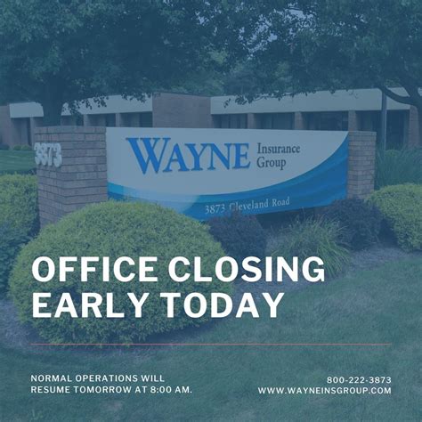 Our Wooster office will be closing at 1:00 p.m. today for a company ...