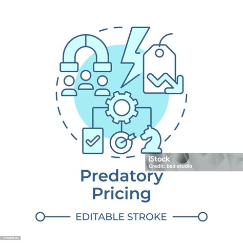 Predatory Pricing Soft Blue Concept Icon Stock Illustration - Download Image Now - Abstract, Big ...