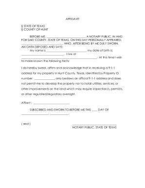 Fillable Online Sample Affidavits For Texas NotariesFort Worth, Texas ...