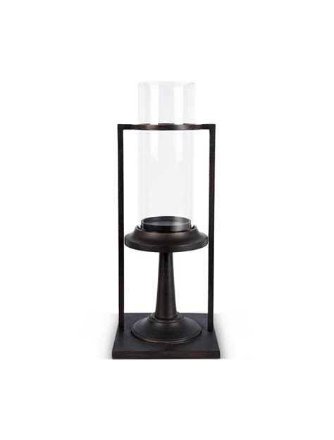 Zoella Hurricane Bronze Cast Aluminum Glass Candle Lantern – IAAH