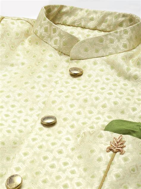 Kisah Men's Gold Indowestern Set With Dhoti - Kisah