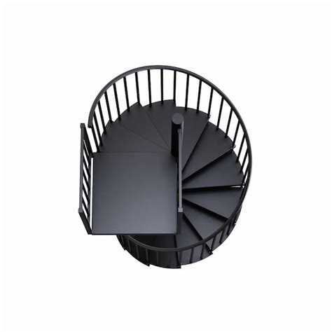 Mylen Stairs Condor 60-in x 11.25-ft 2 Platform Rails Black Spiral ...