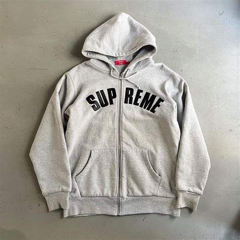 00s Supreme Arc Logo Zip Up Hoodie - blue room
