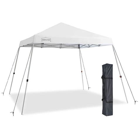 PORTA-POP One Button Easy Pop Up 10x10 ft Portable Folding Canopy Slant ...