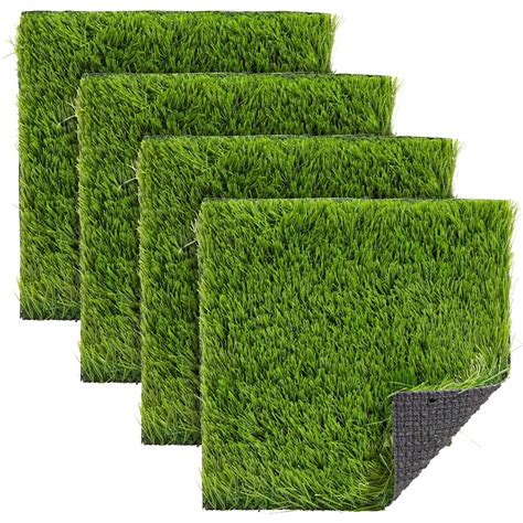 Juvale 12X12 Artificial Grass Turf Tiles For Patio Decor, Small Green ...