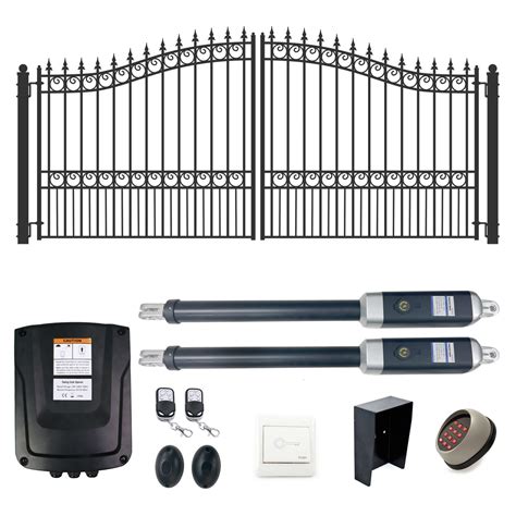 Automated Steel Dual Swing Driveway Gate and Gate Opener Complete Kit ...