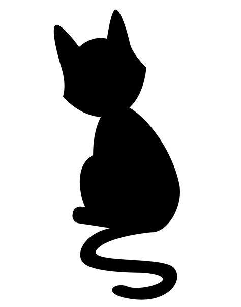 Black cat illustration. Flat black adorable black cat illustration ...