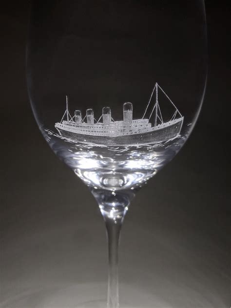 Titanic Wine Glass - the Titanic - Titanic Gifts - Hand Engraved Titanic - Personalized Gifts ...