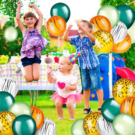 Buy Liliful 24 Pieces Jungle Balloons 12 Inch Jungle Safari Balloons ...