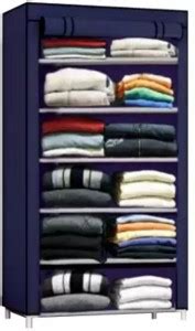 STEEZE 6 layer blue hard PVC pipe shoe rack PP Collapsible Wardrobe ...