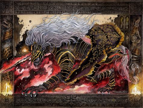 Elden Ring Maliketh Black Blade Fan Art Watercolor Painting Liu Yu Art ...