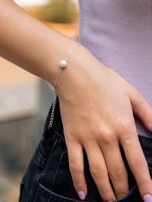 Buy 925 Silver Shaya by CaratLane A Pearl Of Love (8mm) Bracelet in Online