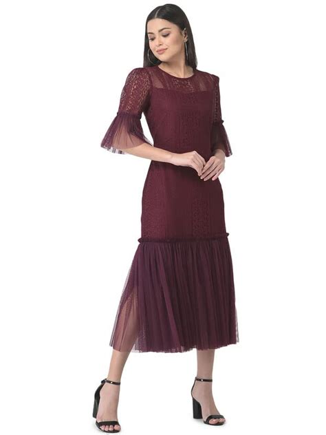 Buy Eavan Maroon Sheath Dress EA4805 at Amazon.in