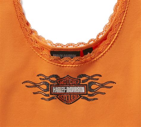 Women's Vintage Flames Bling Lace Trim Tank | Harley-Davidson IN