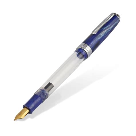 Oliver 69CT Transparent Blue-Marble Acrylic Fountain Pen – Gold ...