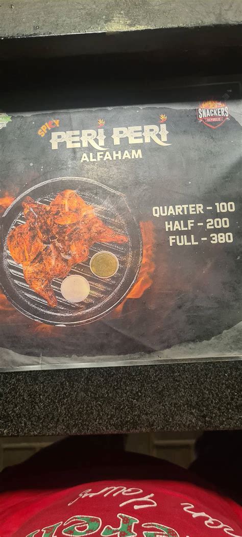 Menu at Snackers Republic, Erode