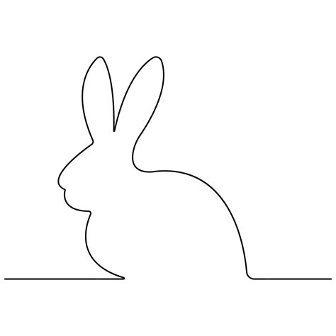 Premium Vector | Continuous single line art drawing of Easter Bunny and ...
