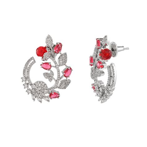 Sparkling Elegance Teardrop Cut Pink and White CZ Earrings – VOYLLA