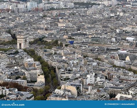 Paris Cityscape and Arc De Triomphe from the Eiffel Tower, France Stock Photo - Image of europe ...