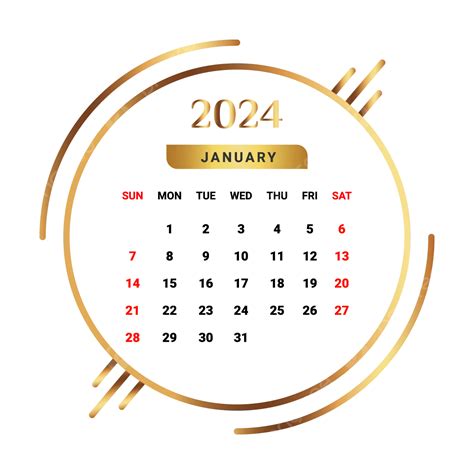 2024年1月月曆金色和黑色 向量, 月曆, 日曆, 2024 年 1 月向量圖案素材免費下載，PNG，EPS和AI素材下載 - Pngtree